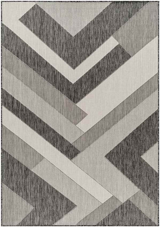 Chade Modern Black/Ivory Area Rug-0